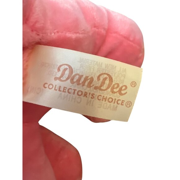 Dan Dee Pink Cat Kitten Plush Toy Embroidered Heart Paw Sewn Eyes Sitting 11" - Picture 5 of 5